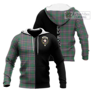 MacFarlane Hunting Ancient Tartan Knitted Hoodie with Family Crest and Half Of Me Style