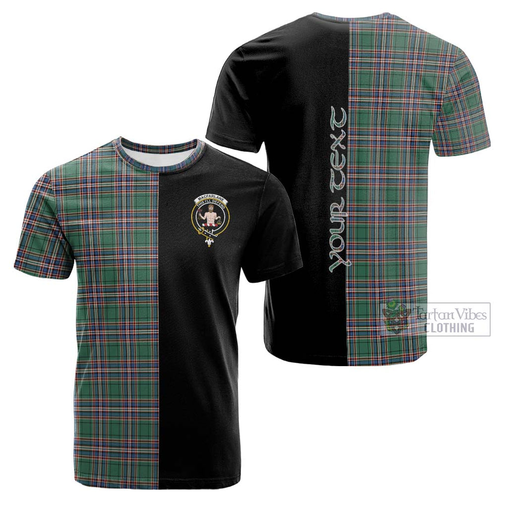 Tartan Vibes Clothing MacFarlane Hunting Ancient Tartan Cotton T-shirt with Family Crest and Half Of Me Style