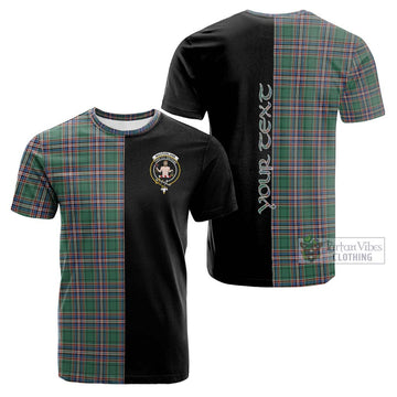 MacFarlane Hunting Ancient Tartan Cotton T-shirt with Family Crest and Half Of Me Style