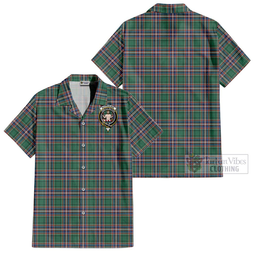 MacFarlane Hunting Ancient Tartan Cotton Hawaiian Shirt with Family Crest Kid - Tartan Vibes Clothing