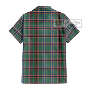 MacFarlane Hunting Ancient Tartan Short Sleeve Button Shirt with Family Crest DNA In Me Style