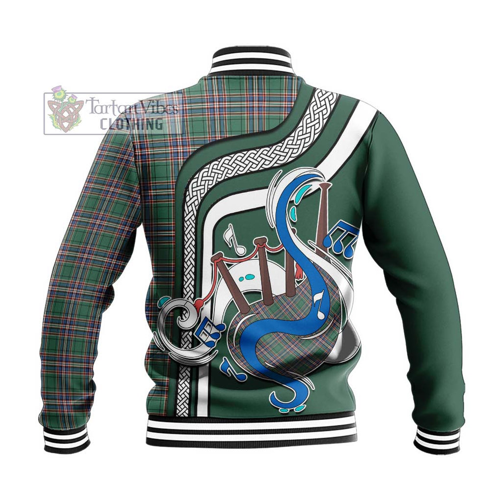 Tartan Vibes Clothing MacFarlane Hunting Ancient Tartan Baseball Jacket with Epic Bagpipe Style