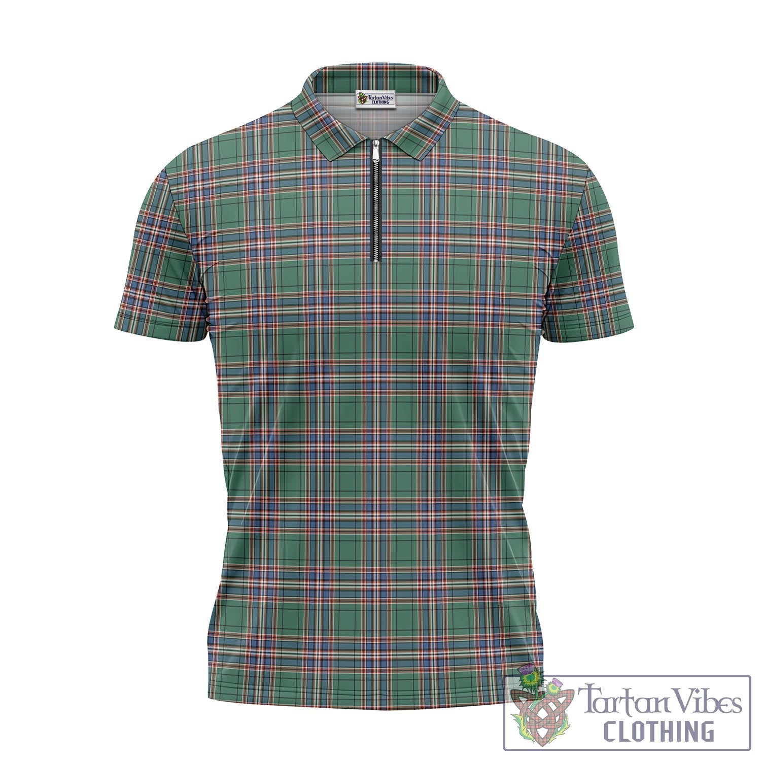 Tartan Vibes Clothing MacFarlane Hunting Ancient Tartan Zipper Polo Shirt