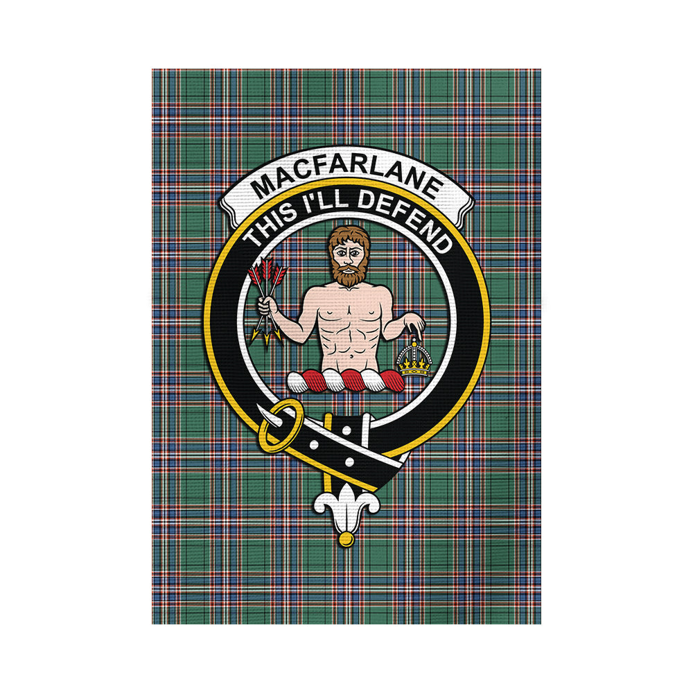 MacFarlane Hunting Ancient Tartan Flag with Family Crest - Tartan Vibes Clothing