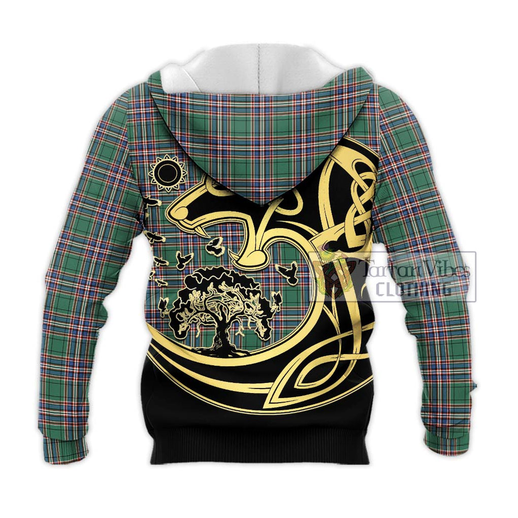 MacFarlane Hunting Ancient Tartan Knitted Hoodie with Family Crest Celtic Wolf Style - Tartan Vibes Clothing