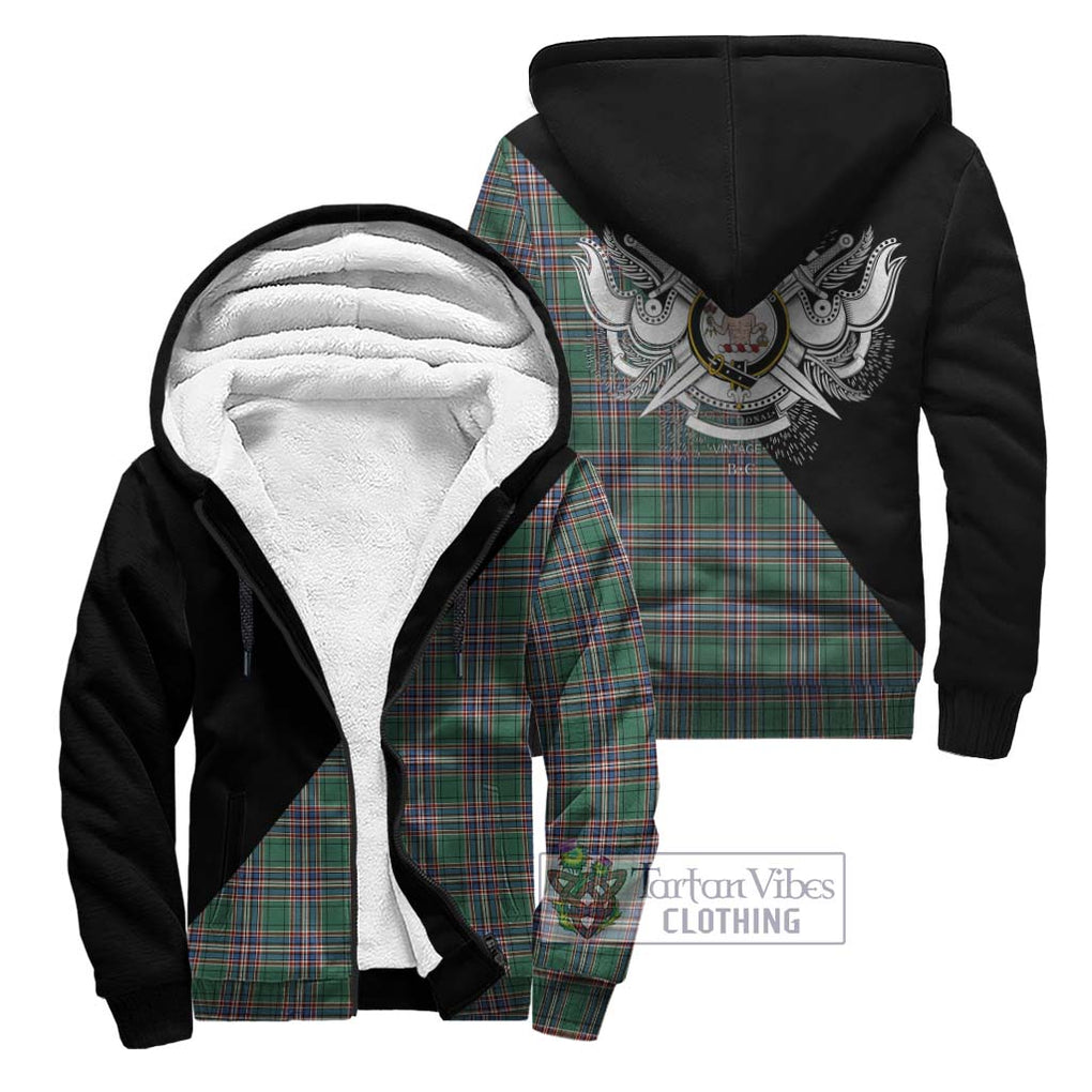 MacFarlane Hunting Ancient Tartan Sherpa Hoodie with Family Crest and Military Logo Style Unisex - Tartanvibesclothing Shop