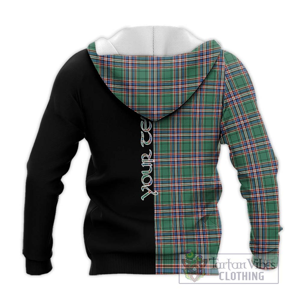 MacFarlane Hunting Ancient Tartan Knitted Hoodie with Family Crest and Half Of Me Style - Tartanvibesclothing Shop