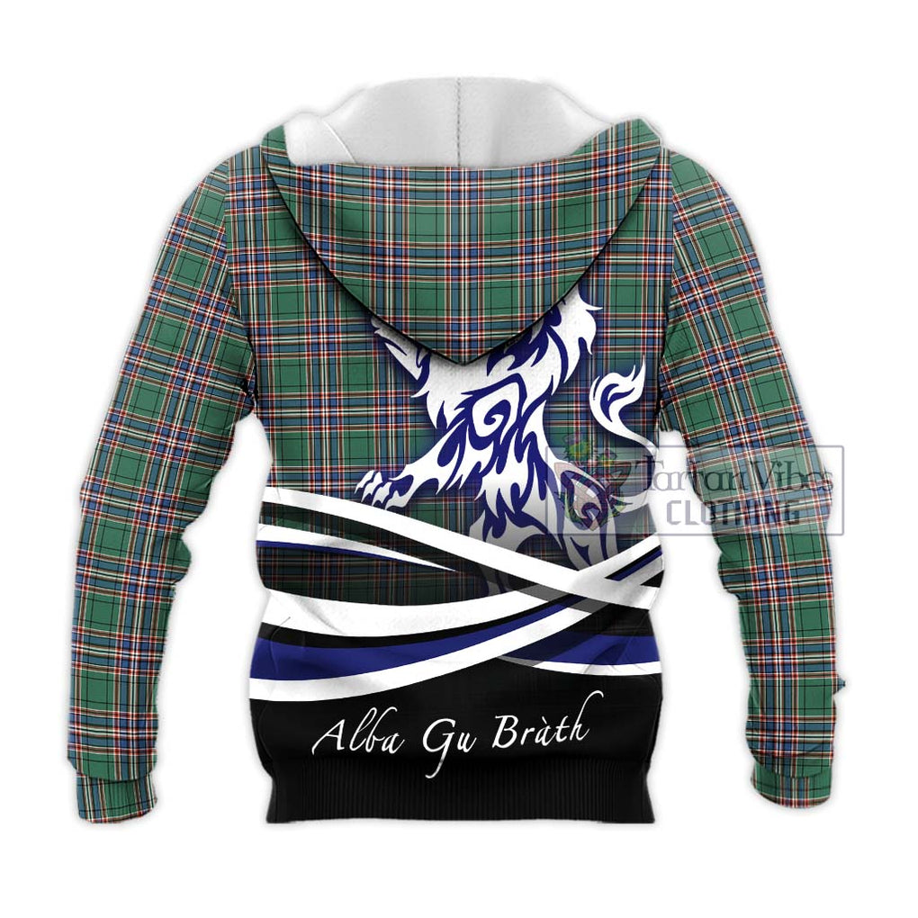 MacFarlane Hunting Ancient Tartan Knitted Hoodie with Alba Gu Brath Regal Lion Emblem - Tartanvibesclothing Shop