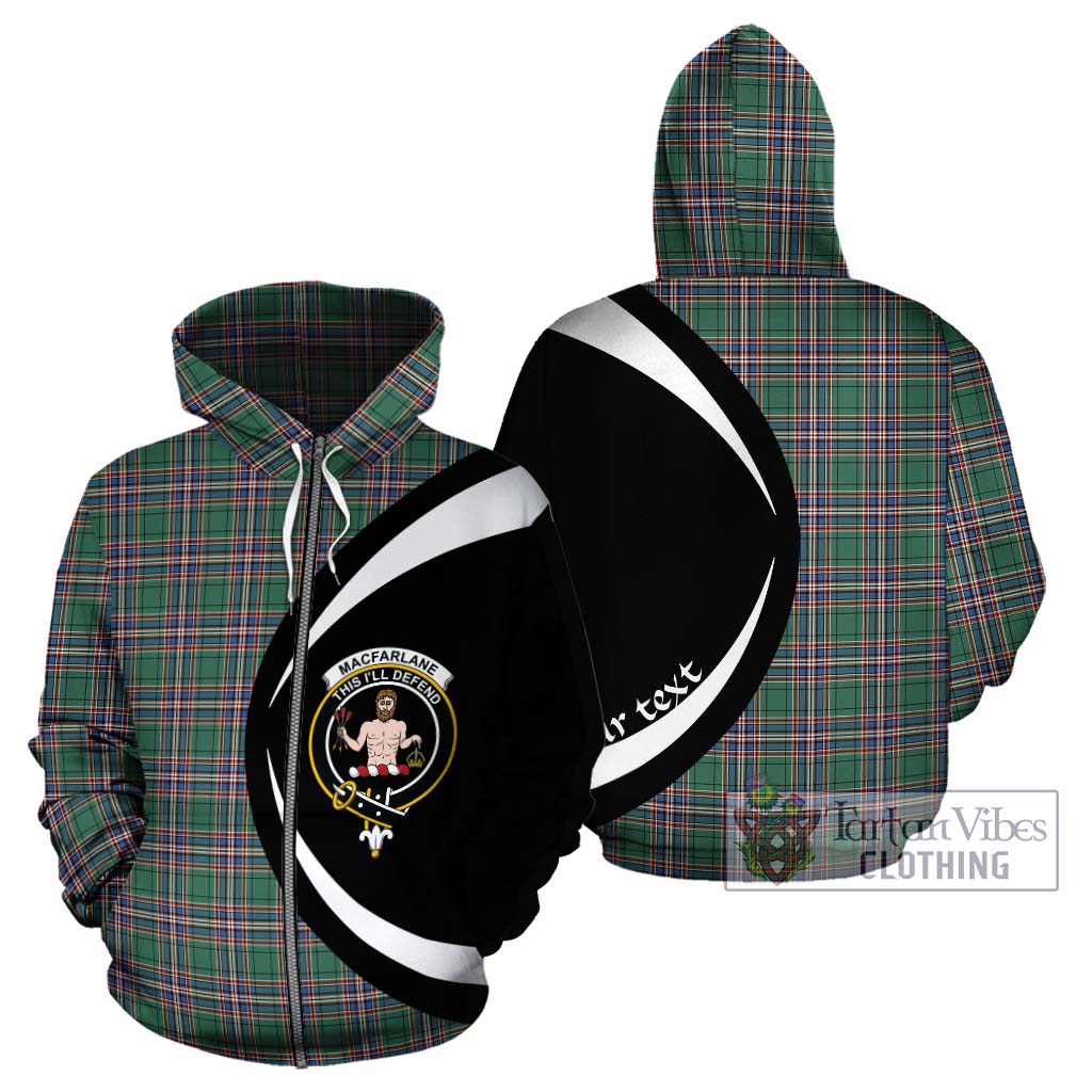 Tartan Vibes Clothing MacFarlane Hunting Ancient Tartan Hoodie with Family Crest Circle Style