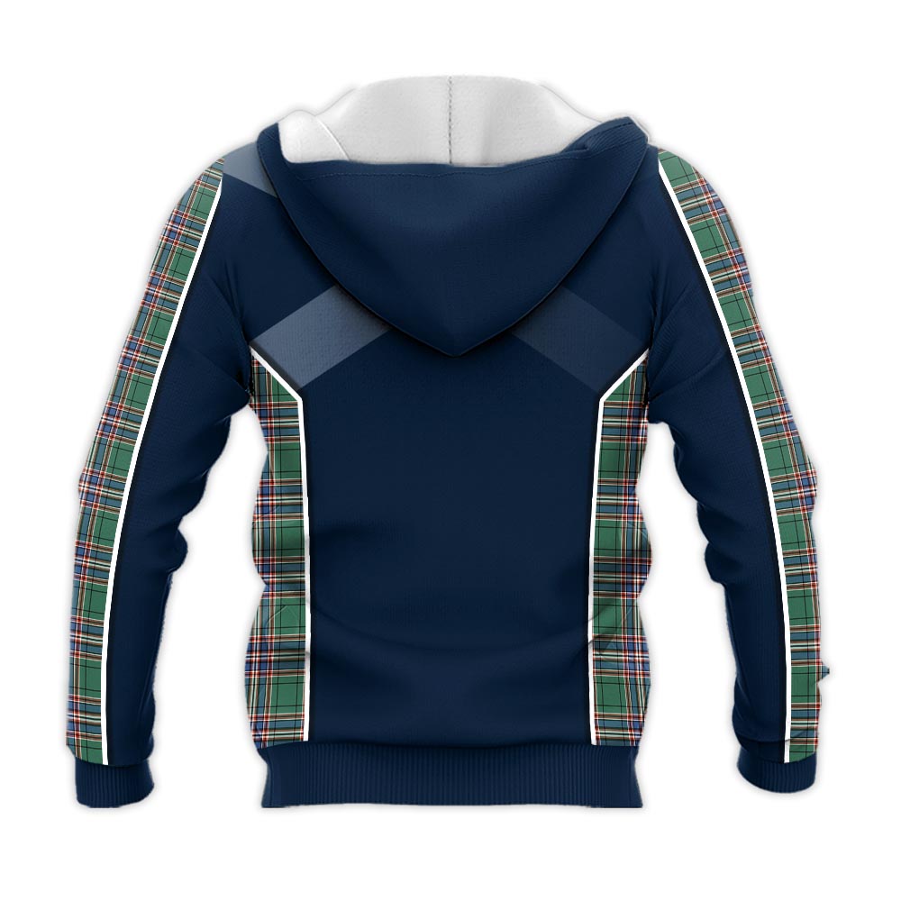 Tartan Vibes Clothing MacFarlane Hunting Ancient Tartan Knitted Hoodie with Family Crest and Scottish Thistle Vibes Sport Style