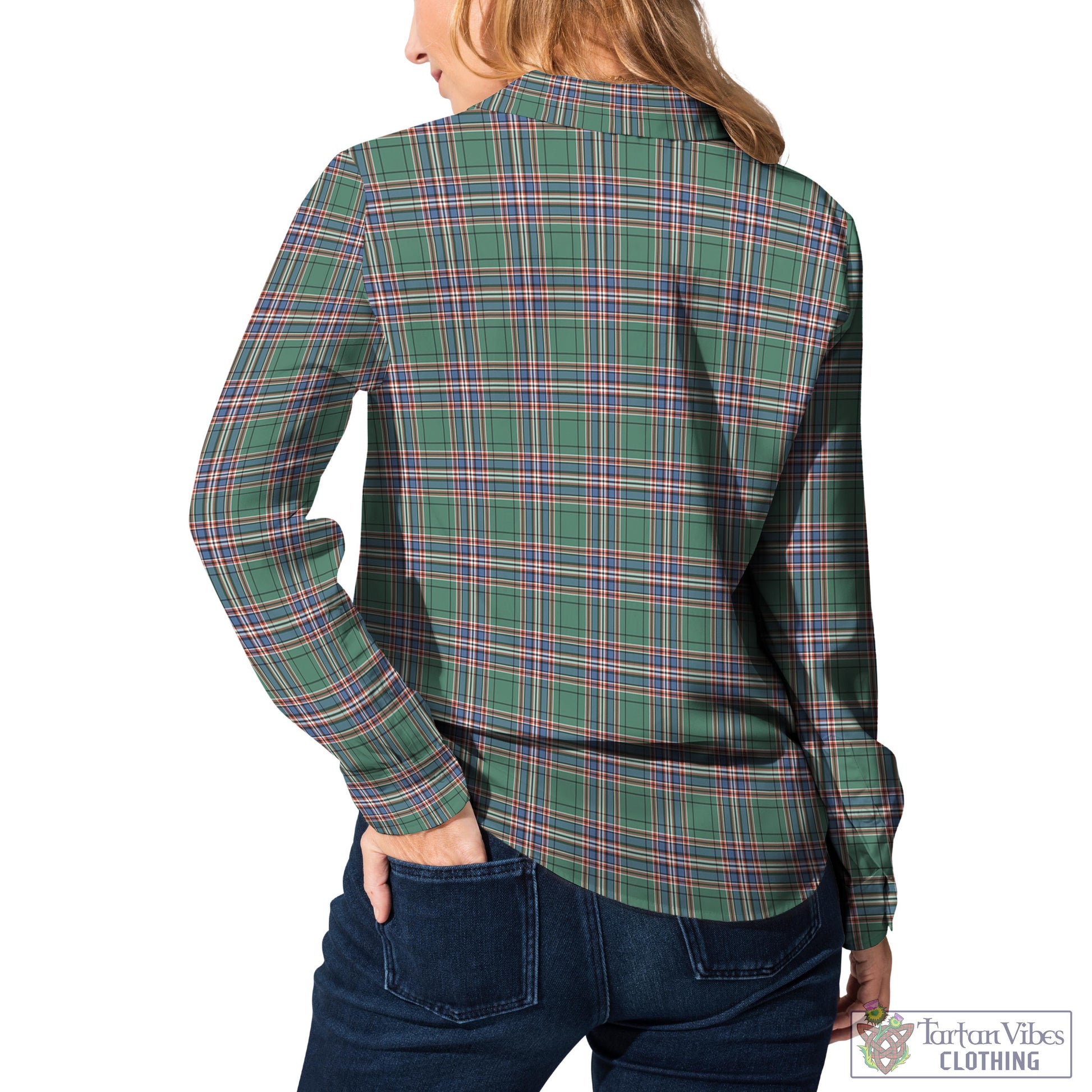 Tartan Vibes Clothing MacFarlane Hunting Ancient Tartan Womens Casual Shirt with Family Crest