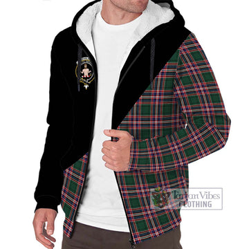 MacFarlane Hunting Modern Tartan Sherpa Hoodie with Family Crest and Military Logo Style