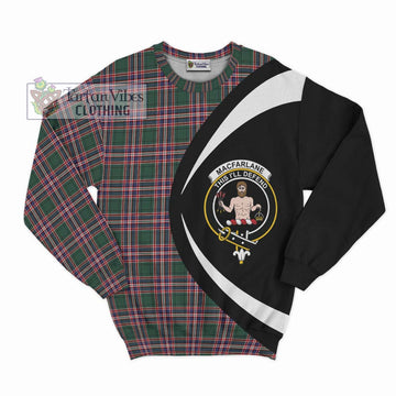 MacFarlane Hunting Modern Tartan Sweatshirt with Family Crest Circle Style