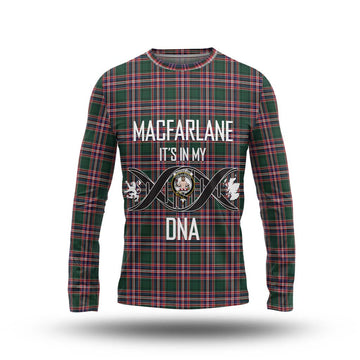 MacFarlane Hunting Modern Tartan Long Sleeve T-Shirt with Family Crest DNA In Me Style