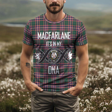 MacFarlane Hunting Modern Tartan T-Shirt with Family Crest DNA In Me Style