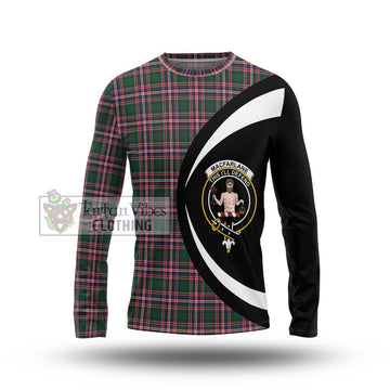 MacFarlane Hunting Modern Tartan Long Sleeve T-Shirt with Family Crest Circle Style