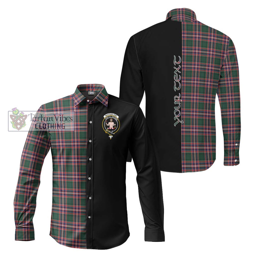 MacFarlane Hunting Modern Tartan Long Sleeve Button Shirt with Family Crest and Half Of Me Style Men's Shirt S - Tartanvibesclothing Shop