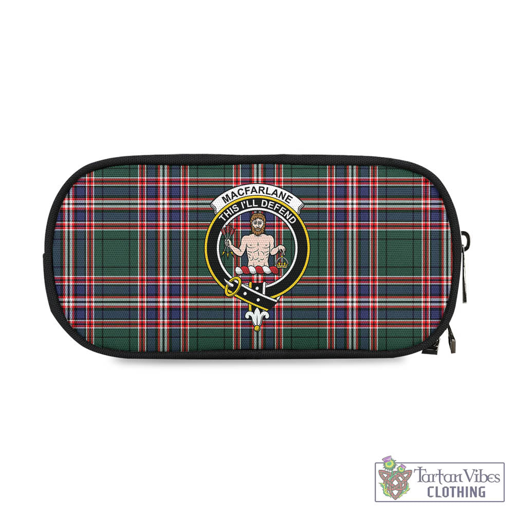 Tartan Vibes Clothing MacFarlane Hunting Modern Tartan Pen and Pencil Case with Family Crest
