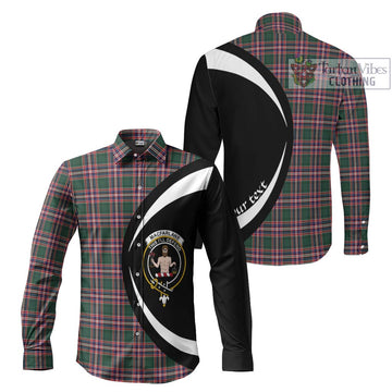 MacFarlane Hunting Modern Tartan Long Sleeve Button Up with Family Crest Circle Style