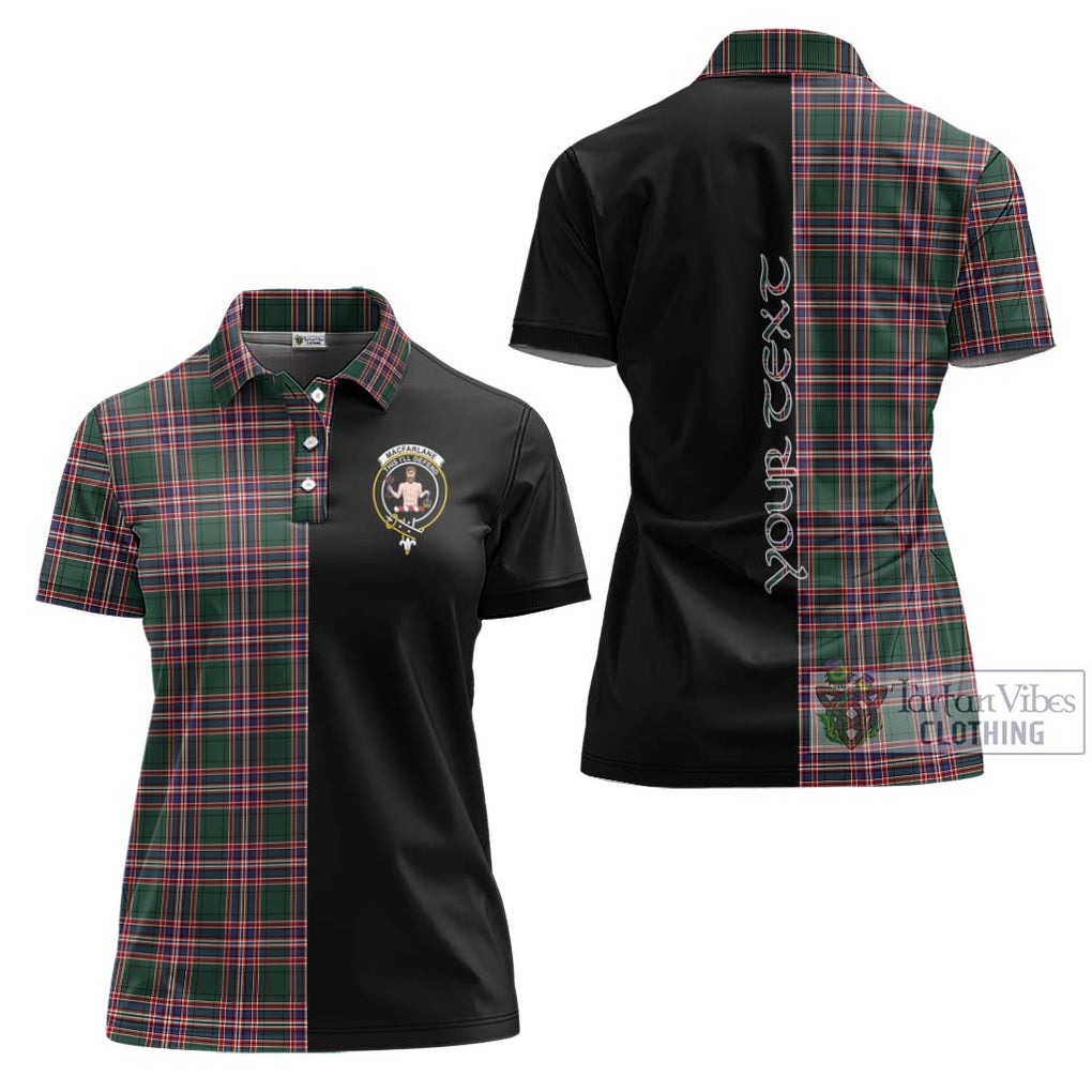 MacFarlane Hunting Modern Tartan Women's Polo Shirt with Family Crest and Half Of Me Style Women - Tartanvibesclothing Shop