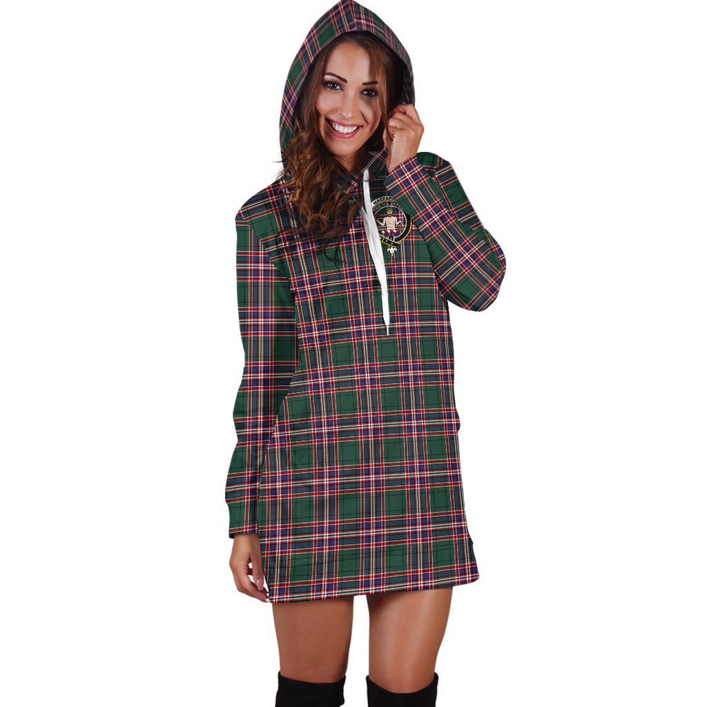 MacFarlane Hunting Modern Tartan Hoodie Dress with Family Crest - Tartanvibesclothing