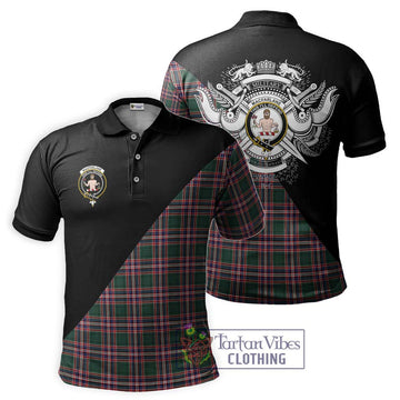 MacFarlane Hunting Modern Tartan Polo Shirt with Family Crest and Military Logo Style