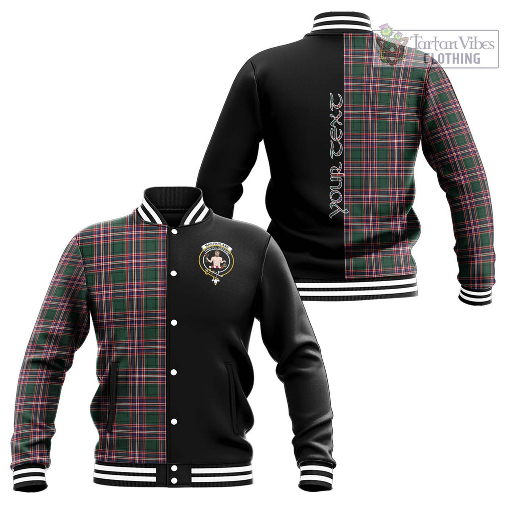 MacFarlane Hunting Modern Tartan Baseball Jacket with Family Crest and Half Of Me Style Unisex - Tartanvibesclothing Shop