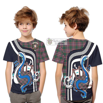 MacFarlane Hunting Modern Tartan Kid T-Shirt with Epic Bagpipe Style