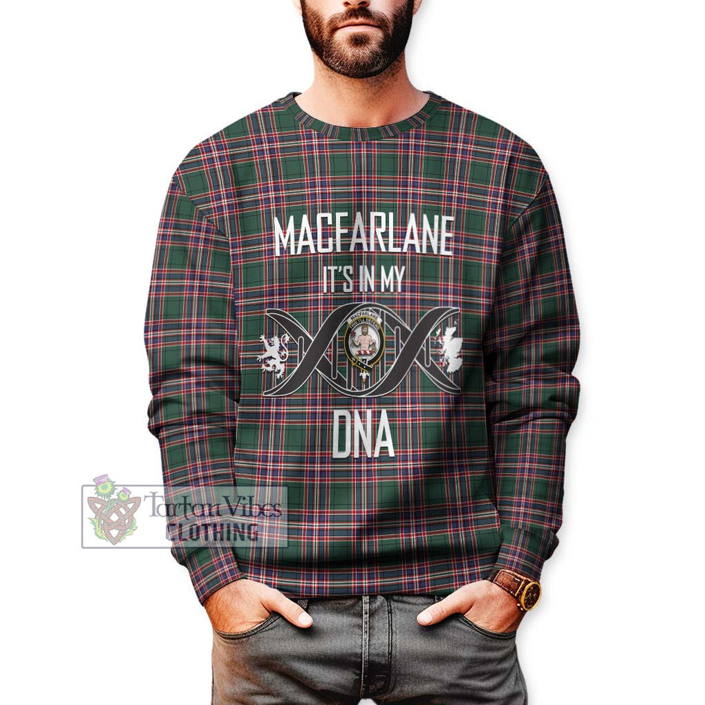 MacFarlane Hunting Modern Tartan Sweatshirt with Family Crest DNA In Me Style Unisex - Tartanvibesclothing Shop