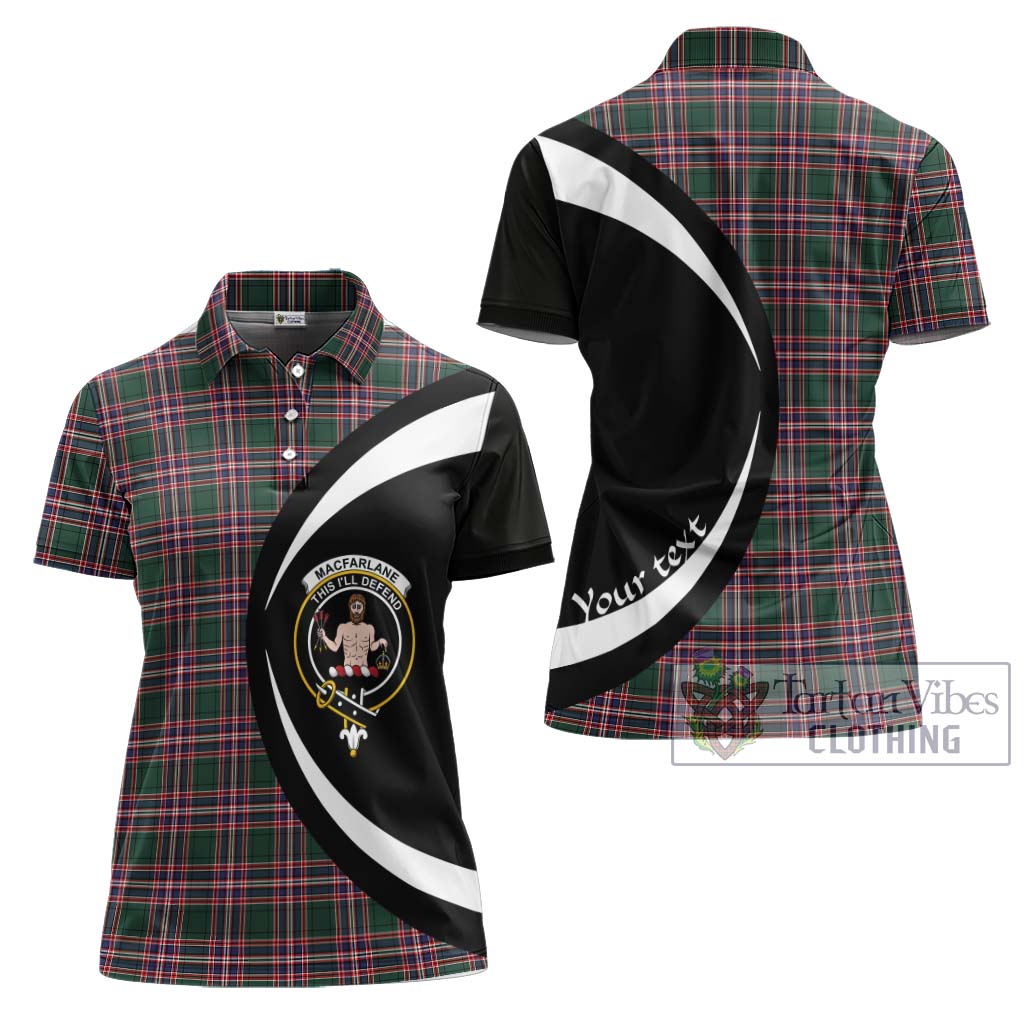 MacFarlane Hunting Modern Tartan Women's Polo Shirt with Family Crest Circle Style Women - Tartan Vibes Clothing