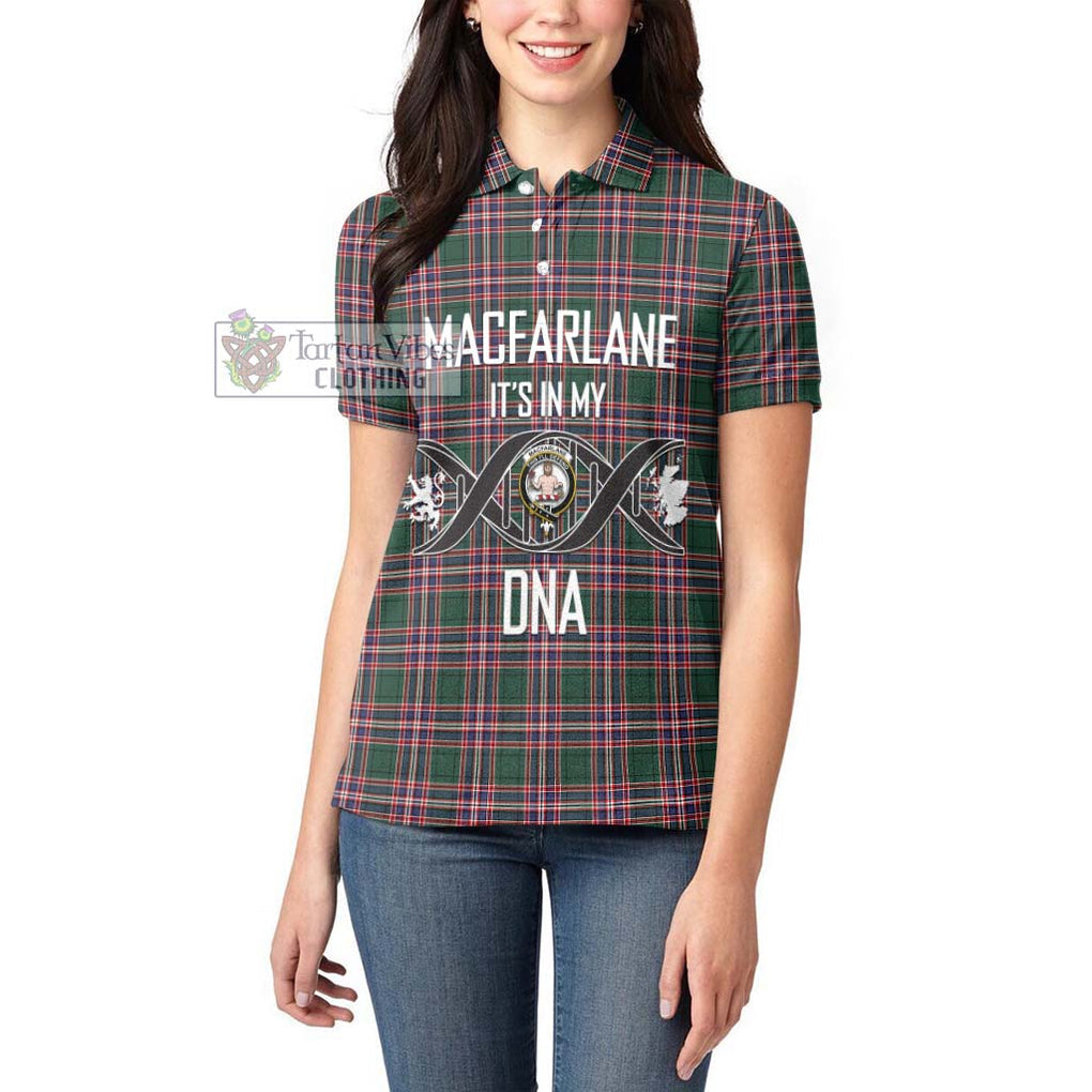 MacFarlane Hunting Modern Tartan Women's Polo Shirt with Family Crest DNA In Me Style Women - Tartanvibesclothing Shop