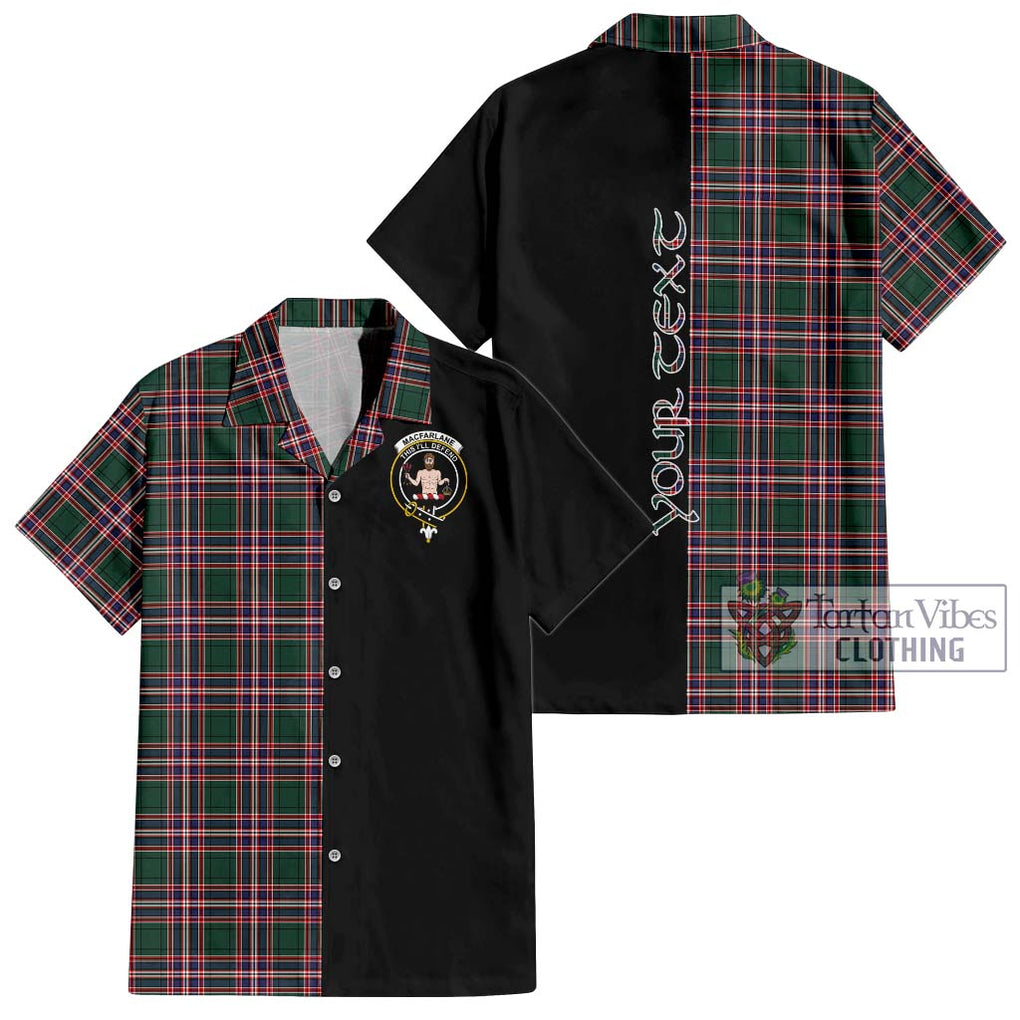 MacFarlane Hunting Modern Tartan Short Sleeve Button Shirt with Family Crest and Half Of Me Style Kid - Tartanvibesclothing Shop