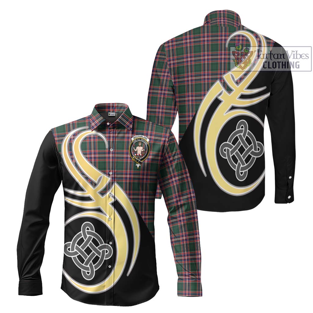 MacFarlane Hunting Modern Tartan Long Sleeve Button Shirt with Family Crest and Celtic Symbol Style Men's Shirt S - Tartan Vibes Clothing