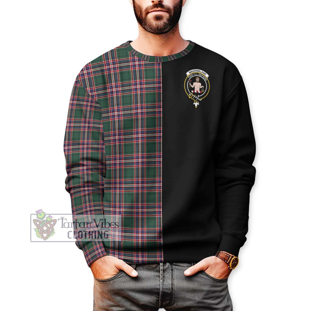 MacFarlane Hunting Modern Tartan Sweatshirt with Family Crest and Half Of Me Style Unisex - Tartanvibesclothing Shop