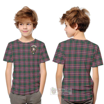 MacFarlane Hunting Modern Tartan Kid T-Shirt with Family Crest