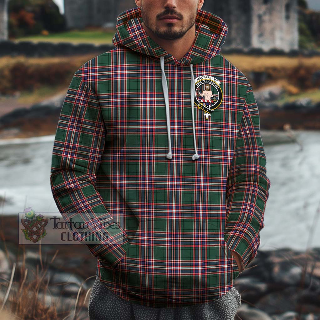 MacFarlane Hunting Modern Tartan Cotton Hoodie with Family Crest Pullover Hoodie XS - Tartan Vibes Clothing