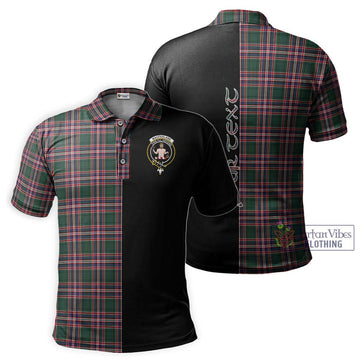 MacFarlane Hunting Modern Tartan Polo Shirt with Family Crest and Half Of Me Style