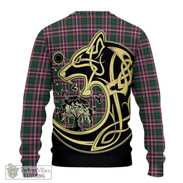 MacFarlane Hunting Modern Tartan Ugly Sweater with Family Crest Celtic Wolf Style