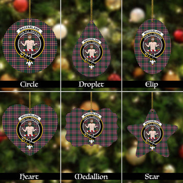 MacFarlane Hunting Modern Tartan Christmas Ornaments with Family Crest