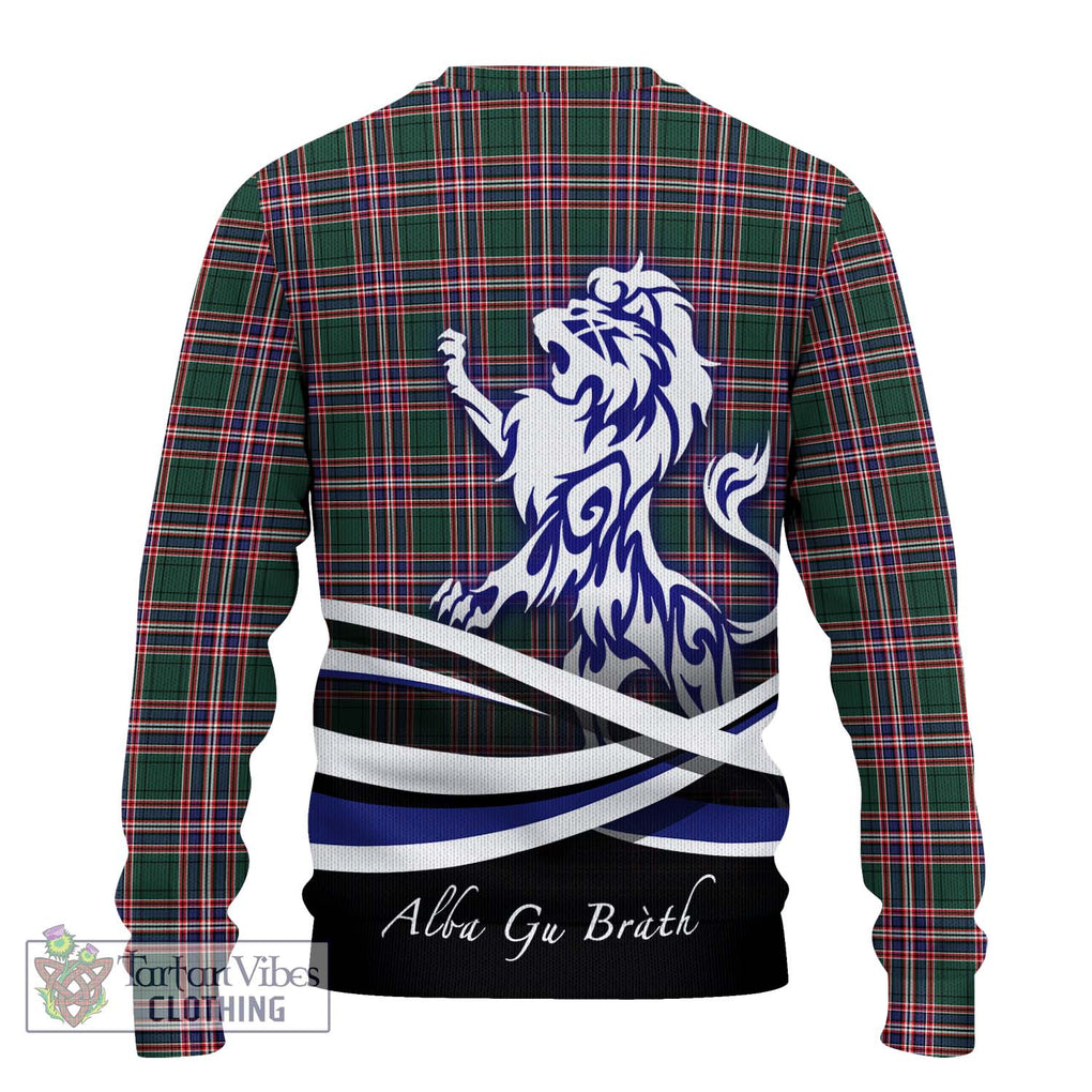 MacFarlane Hunting Modern Tartan Knitted Sweater with Alba Gu Brath Regal Lion Emblem - Tartanvibesclothing Shop