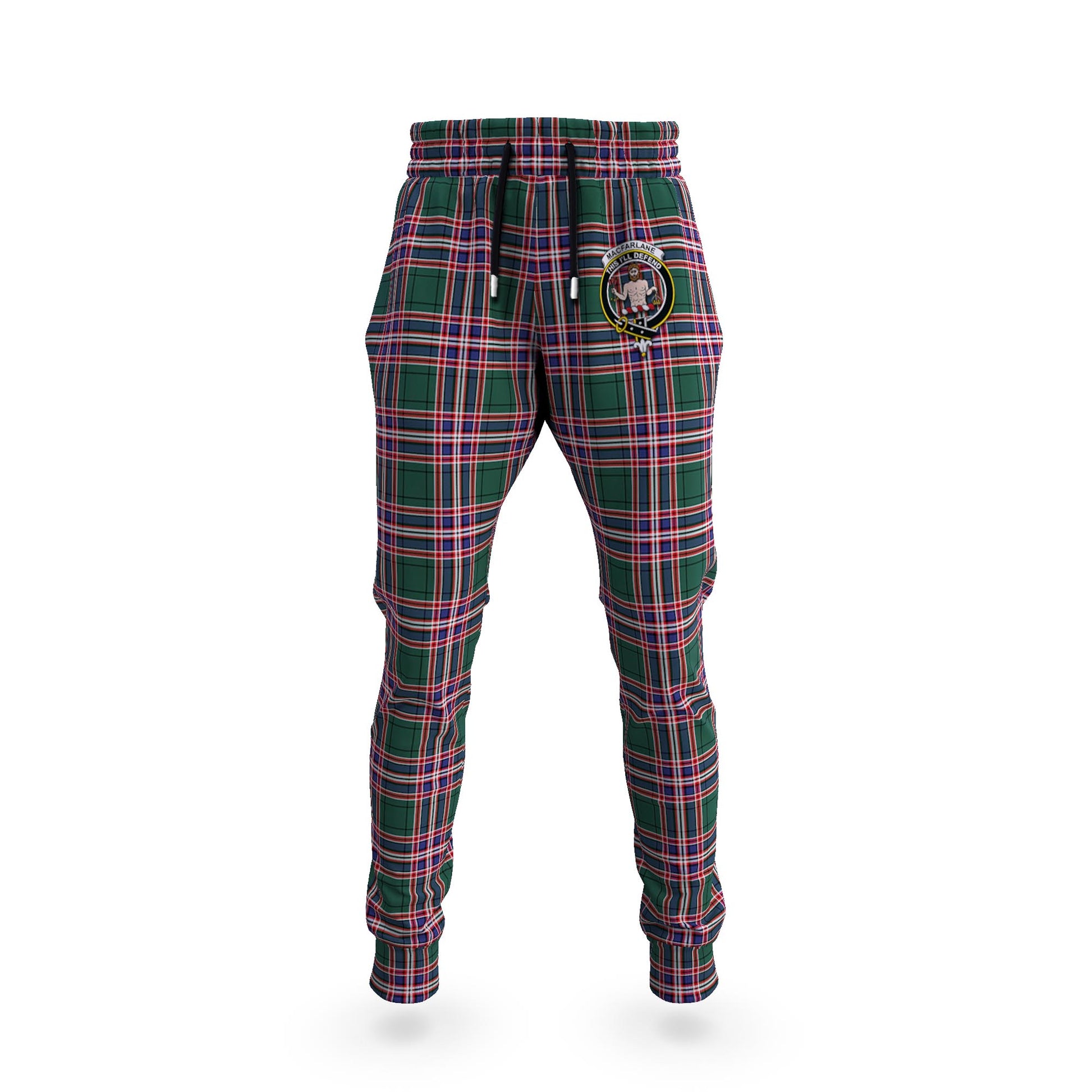 MacFarlane Hunting Modern Tartan Joggers Pants with Family Crest - Tartanvibesclothing