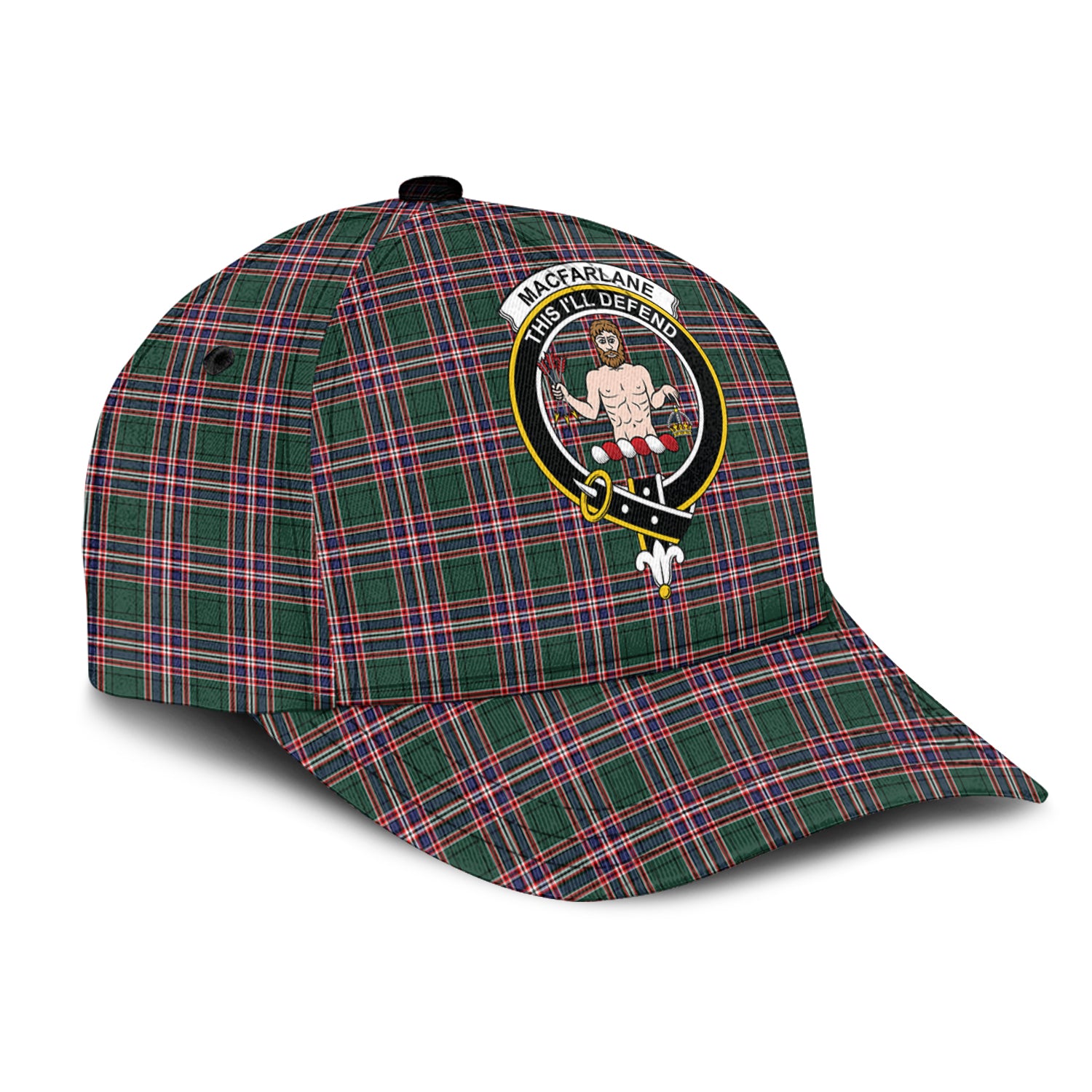 MacFarlane Hunting Modern Tartan Classic Cap with Family Crest - Tartan Vibes Clothing