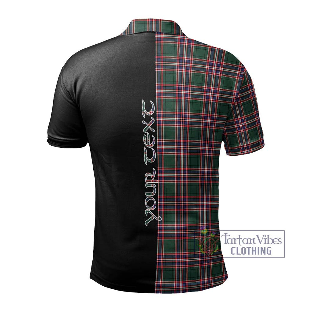 MacFarlane Hunting Modern Tartan Polo Shirt with Family Crest and Half Of Me Style - Tartanvibesclothing Shop