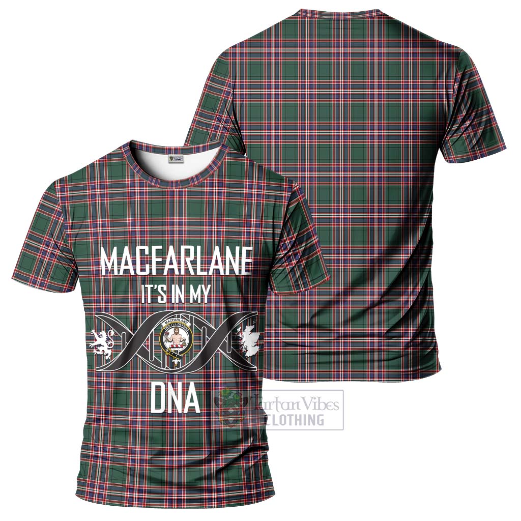 Tartan Vibes Clothing MacFarlane Hunting Modern Tartan T-Shirt with Family Crest DNA In Me Style