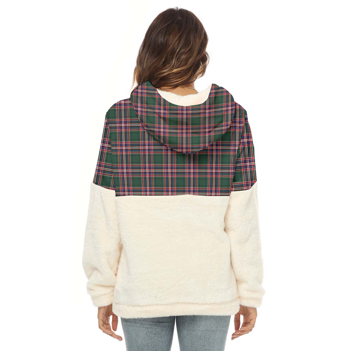 MacFarlane Hunting Modern Tartan Women's Borg Fleece Hoodie With Half Zip - Tartanvibesclothing