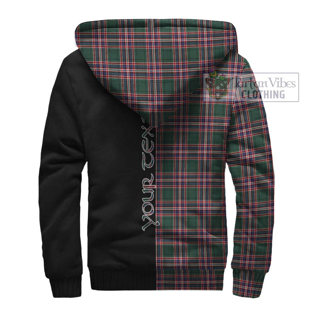 MacFarlane Hunting Modern Tartan Sherpa Hoodie with Family Crest and Half Of Me Style - Tartanvibesclothing Shop