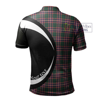 MacFarlane Hunting Modern Tartan Men's Polo Shirt with Family Crest Circle Style