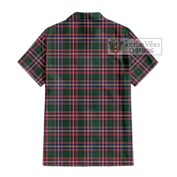 MacFarlane Hunting Modern Tartan Short Sleeve Button Shirt with Family Crest DNA In Me Style