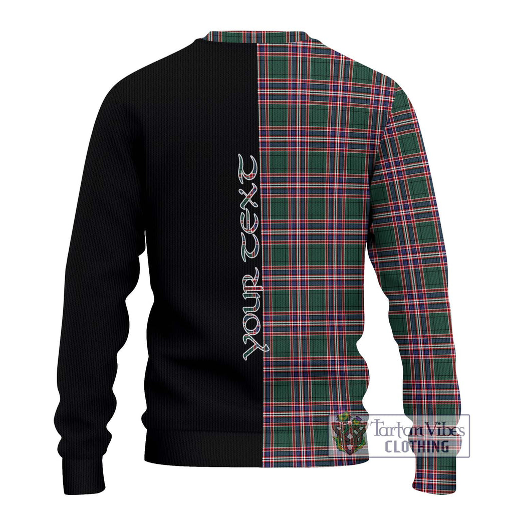 MacFarlane Hunting Modern Tartan Knitted Sweater with Family Crest and Half Of Me Style - Tartanvibesclothing Shop