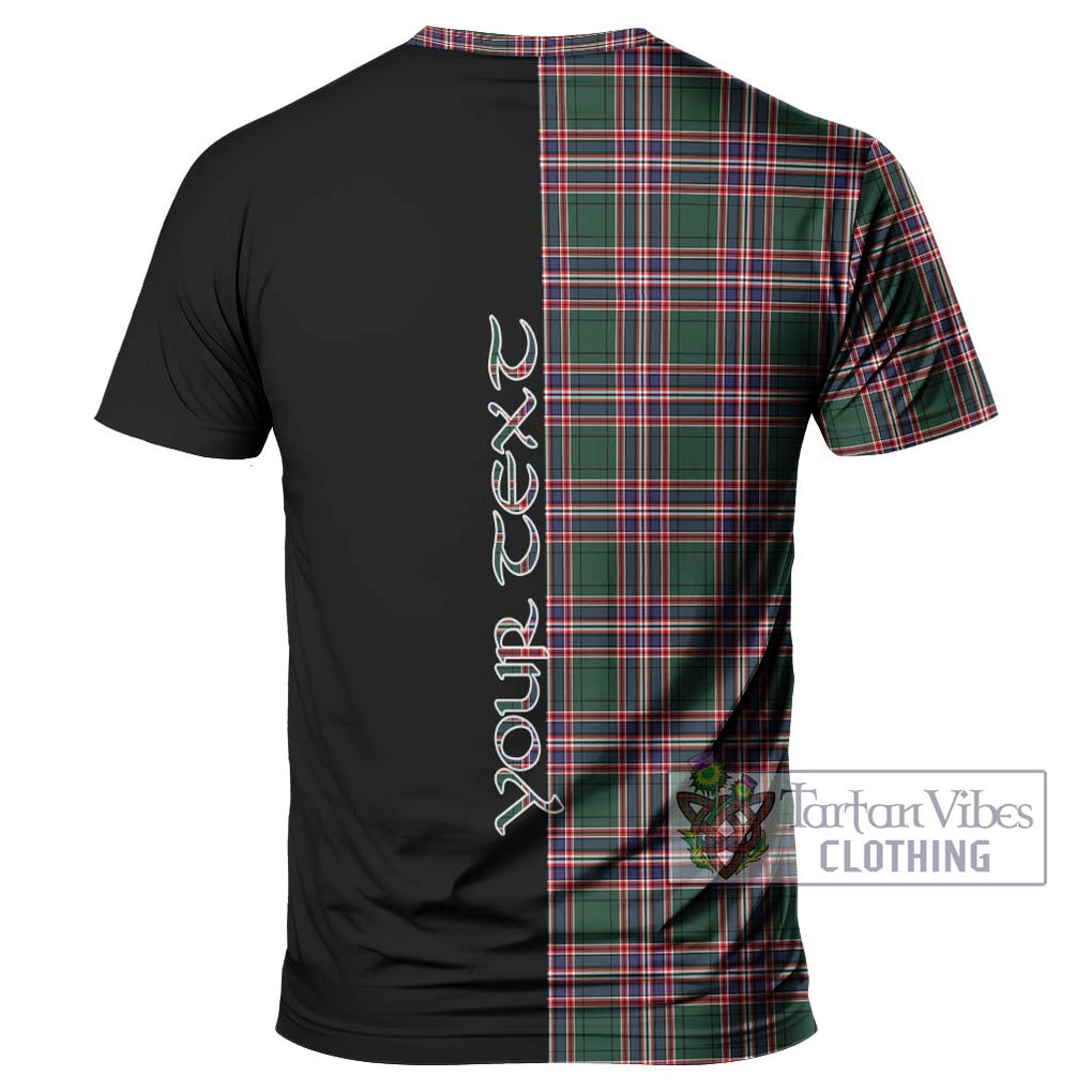 MacFarlane Hunting Modern Tartan T-Shirt with Family Crest and Half Of Me Style - Tartanvibesclothing Shop